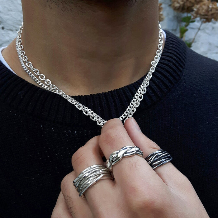 Cuban Chain Ring - Silver | LOUPN | Wolf & Badger